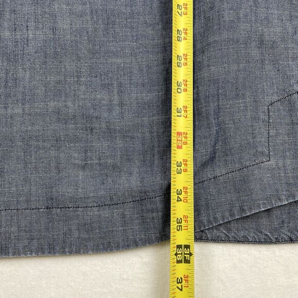 Trina Turk Darya Long Sleeve Chambray Dress Linen Blend-M - Picture 9 of 16